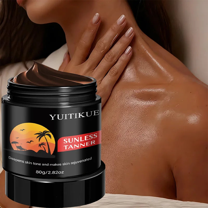 Yuitikue Sunless Tanner Cream 80g Self Tanning Bronzer for Face and Body