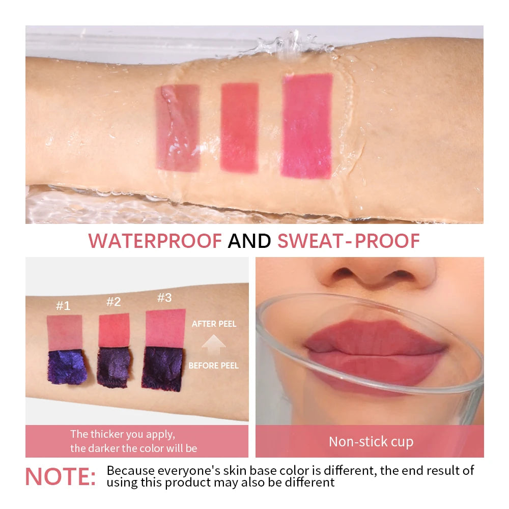Peel-Off Long-Lasting Waterproof Lip Stain Set - 6