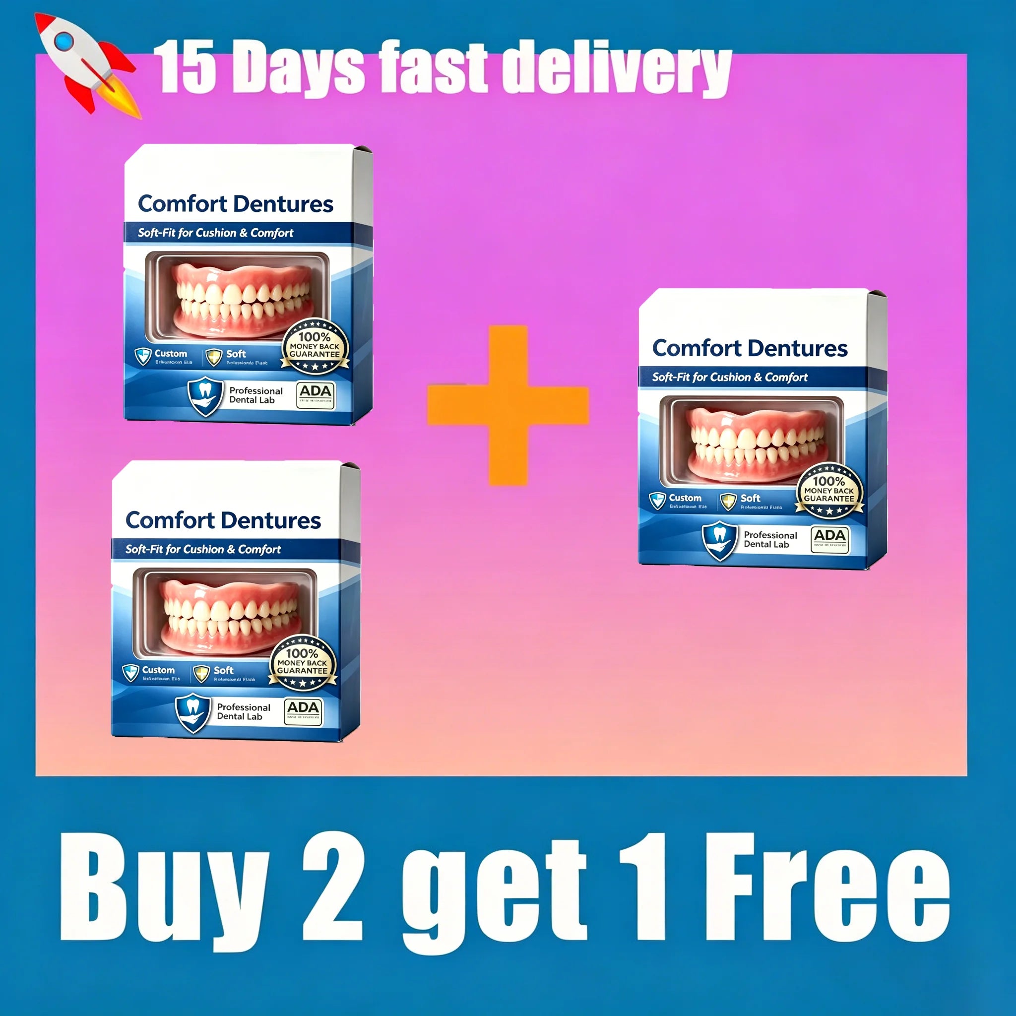 Comfort Fit Silicone Denture Set for Instant Smile Confidence - 16