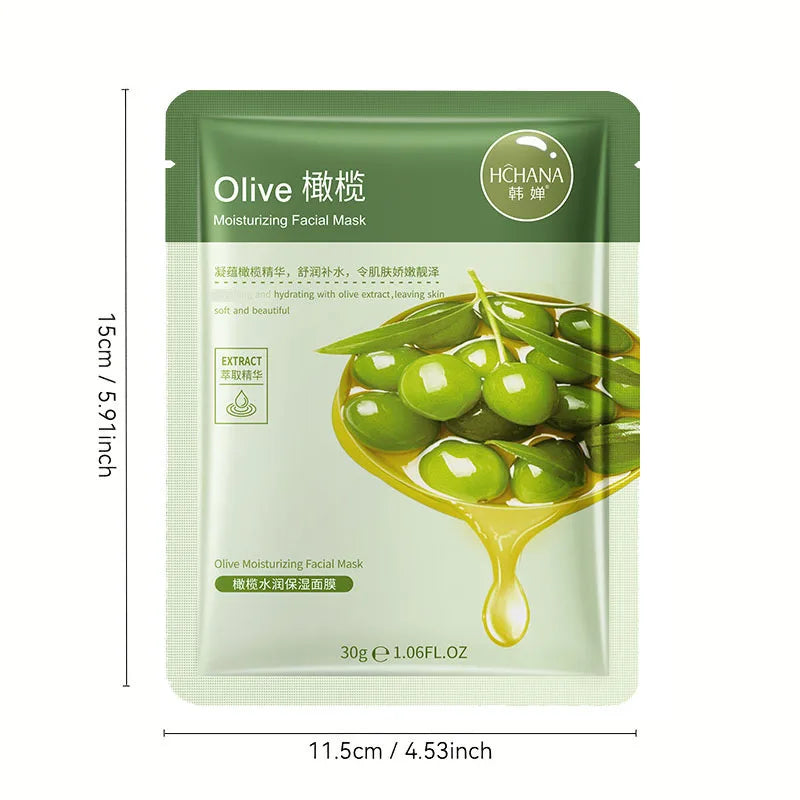 Olive Moisturizing Facial Mask 5 Pack Hydrating Skin Care Treatment