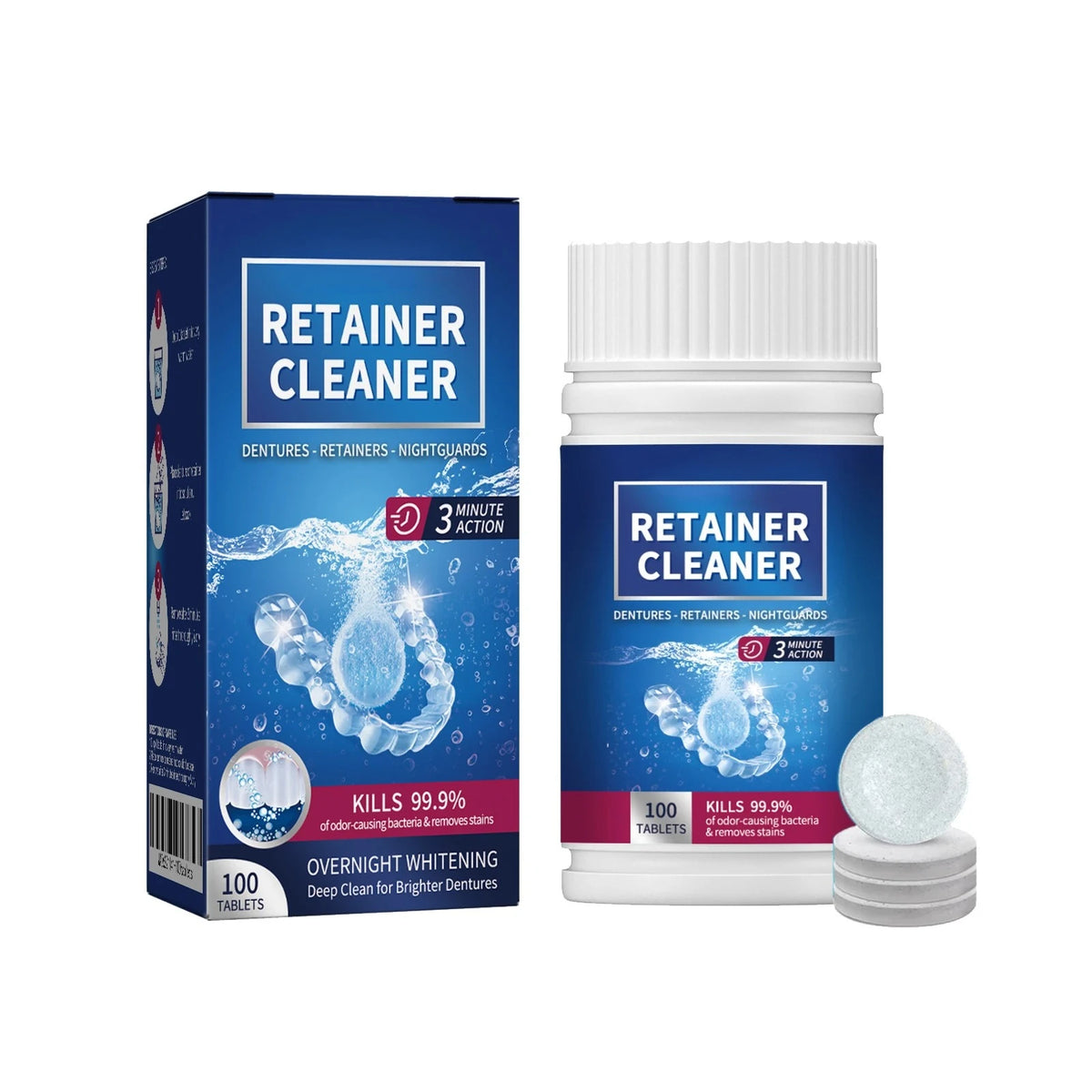 Denture and Retainer Cleaning Tablets for Deep Stain Removal
