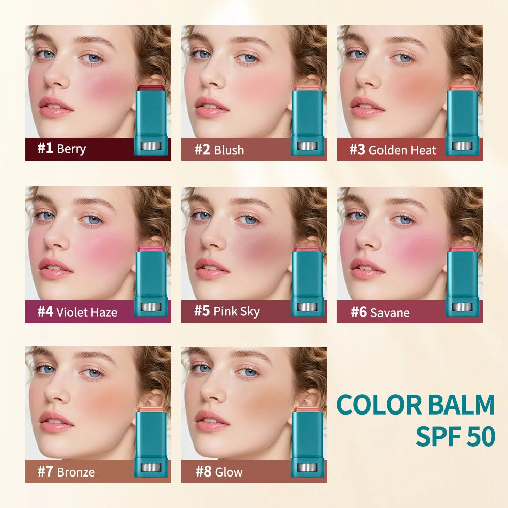 SPF 50 Hydrating Blush Stick for Face and Lips