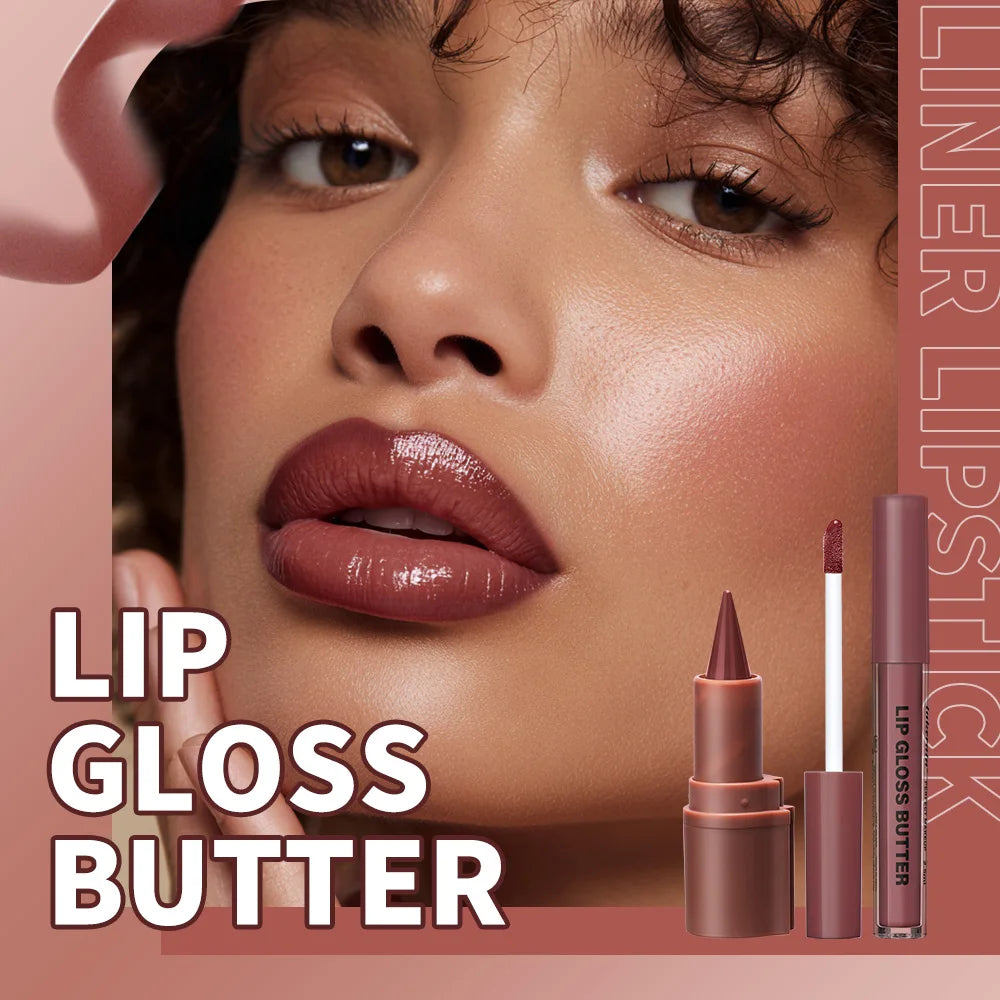 Hydrating Lip Liner and Gloss Makeup Set - 2