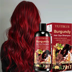 7 In 1 Burgundy Hair Dye Shampoo Instant Gray Coverage 100ml