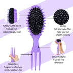 Multifunctional Curly Hair Styling Comb and Scalp Massage Brush