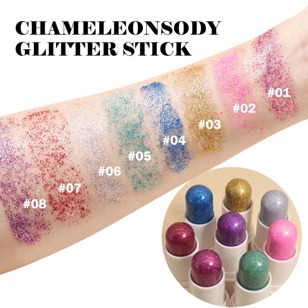 Peifen Glitter Makeup Stick Waterproof Face Body Highlighter - 3