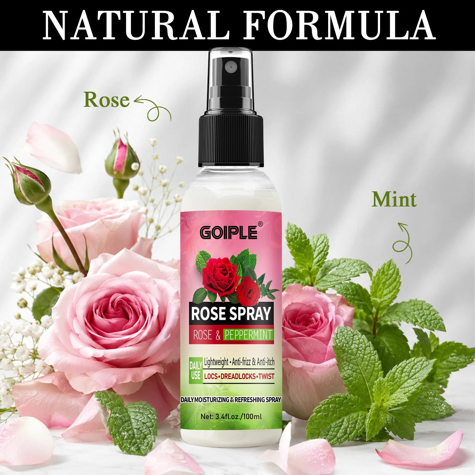 3-in-1 Black Hair Dye Shampoo and Rose Peppermint Moisturizing Spray - 4