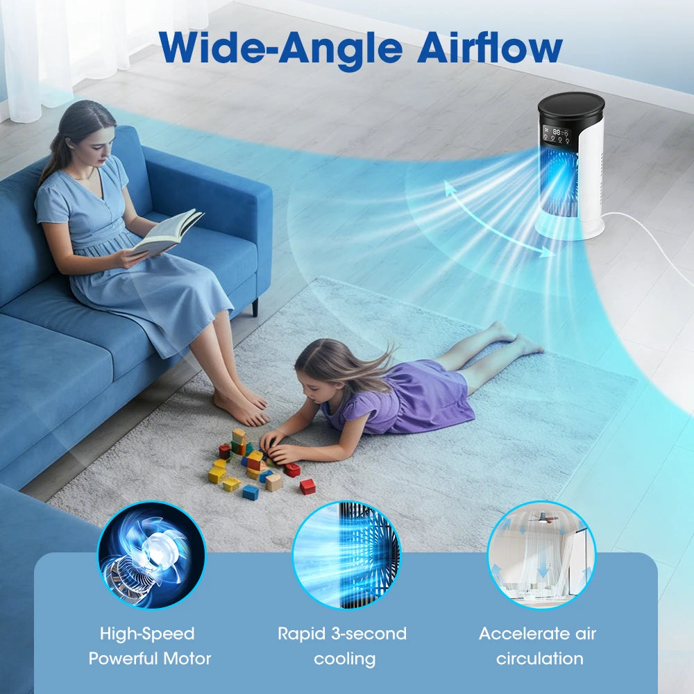 Portable Desktop Air Cooler and Humidifier Fan