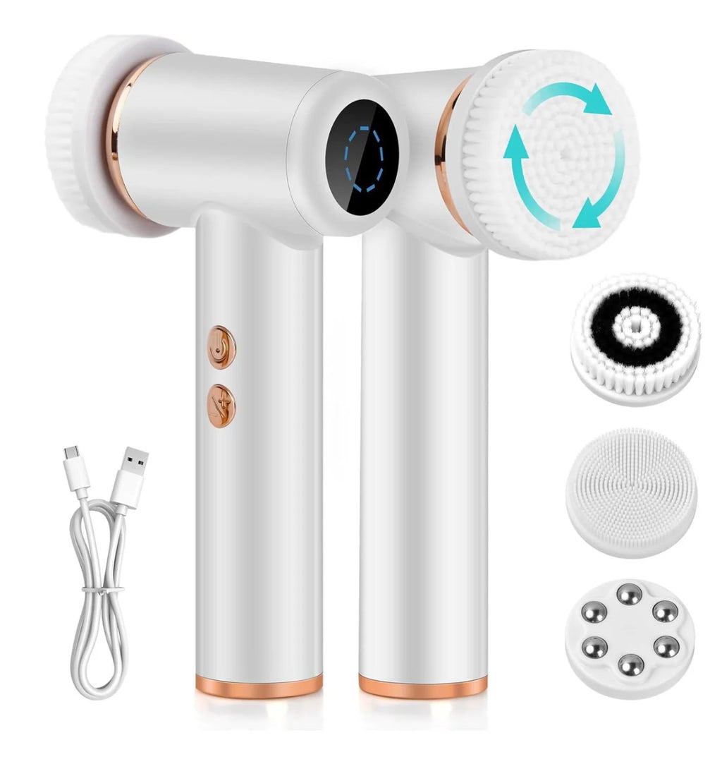 4-in-1 Electric Facial Cleansing Brush and Exfoliator