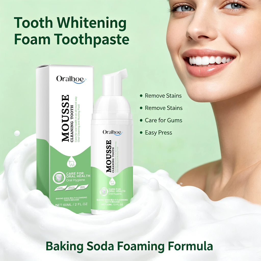 Whitening Foaming Toothpaste for Stain Removal and Fresh Breath