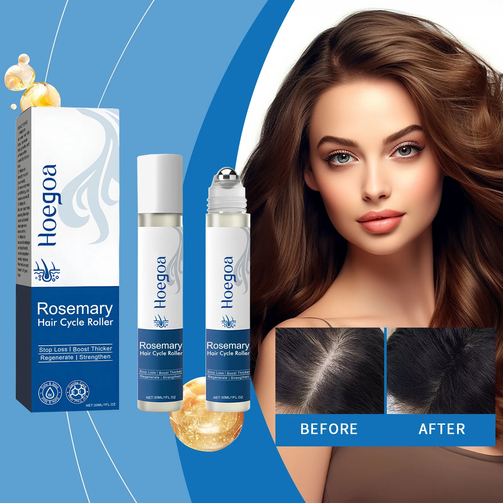 Rosemary Scalp Stimulating Hair Growth Serum Roller - 7
