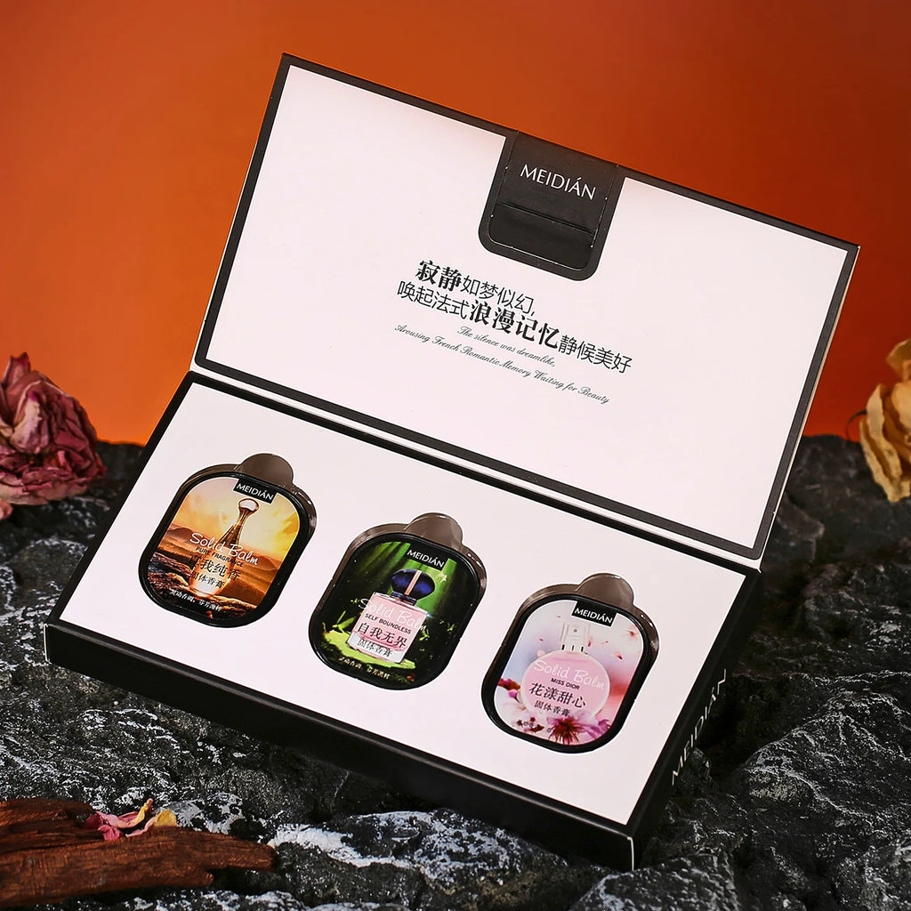 Meidian Solid Fragrance Balm Portable Long Lasting Perfume Set