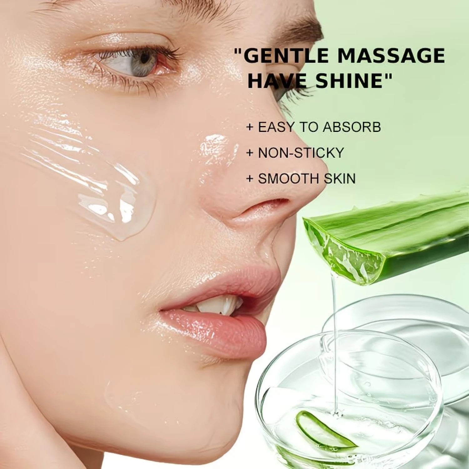 Pure Aloe Vera Gel with Hyaluronic Acid Moisturizing Face Cream - 3