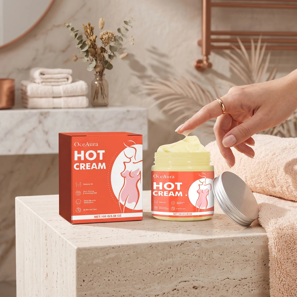 Anti-Cellulite Hot Massage Cream for Body Slimming and Shaping