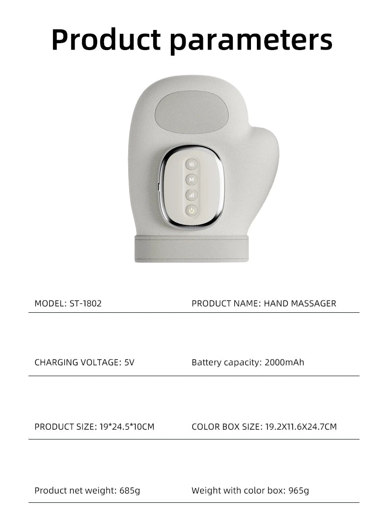 Electric Hand and Wrist Massager with Airbag Compression
