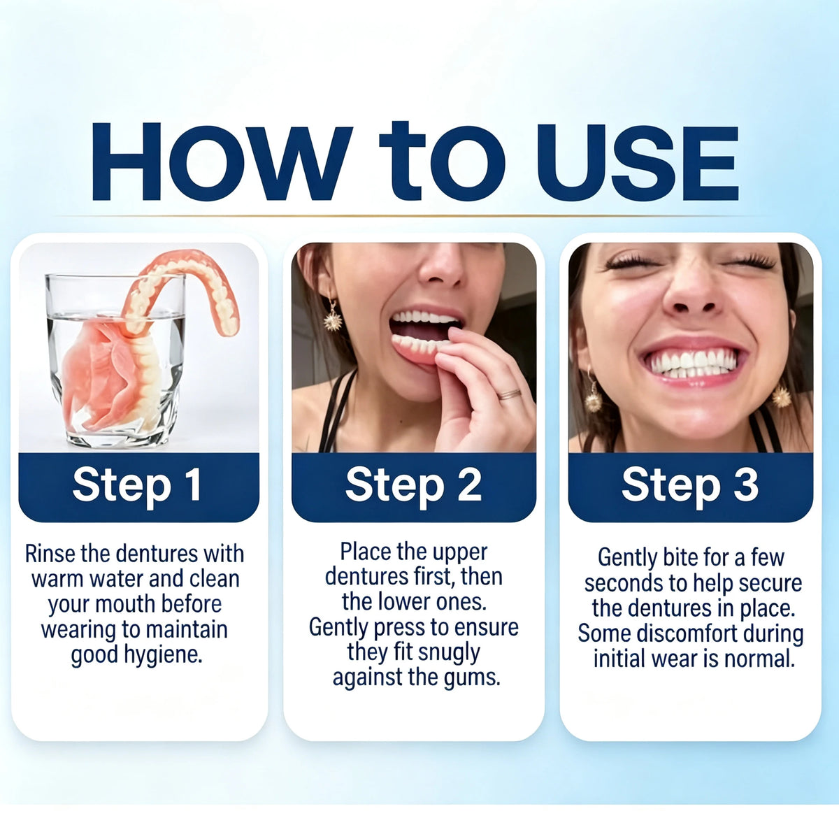 Comfort Silicone Simulation Denture Set for Natural Smile