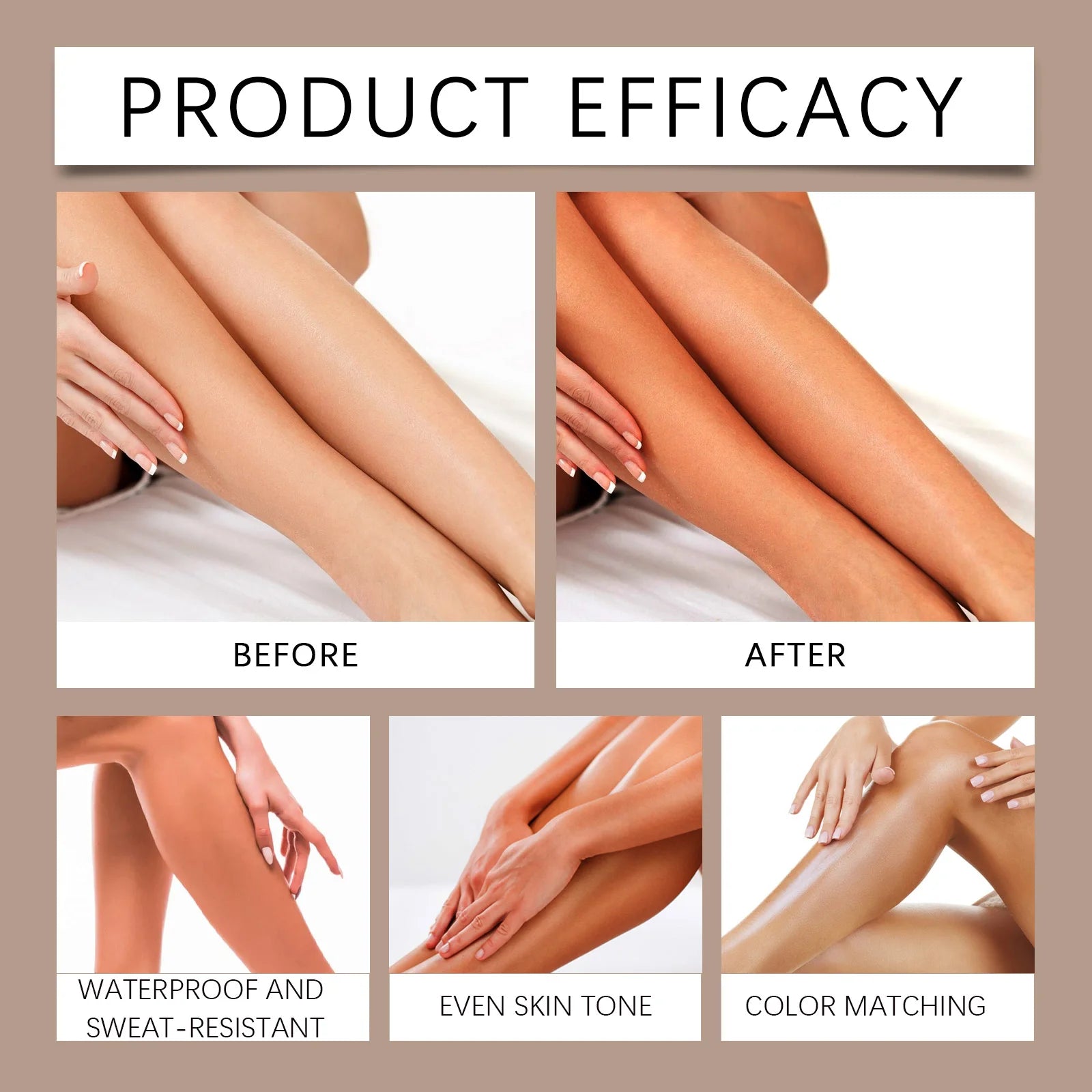Waterproof Leg Foundation and Self Tanning Concealer Cream - 11
