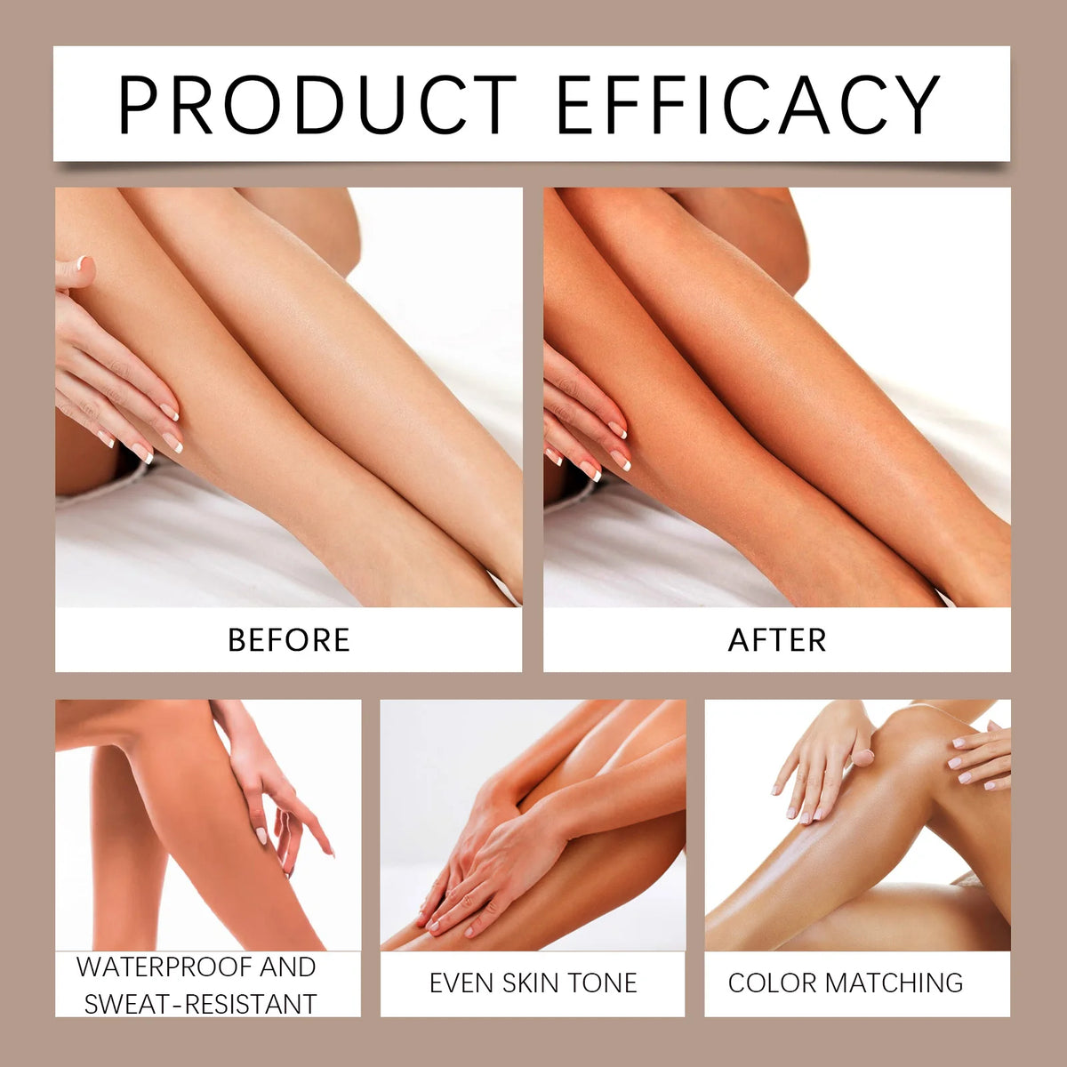 Waterproof Leg Foundation and Self Tanning Concealer Cream
