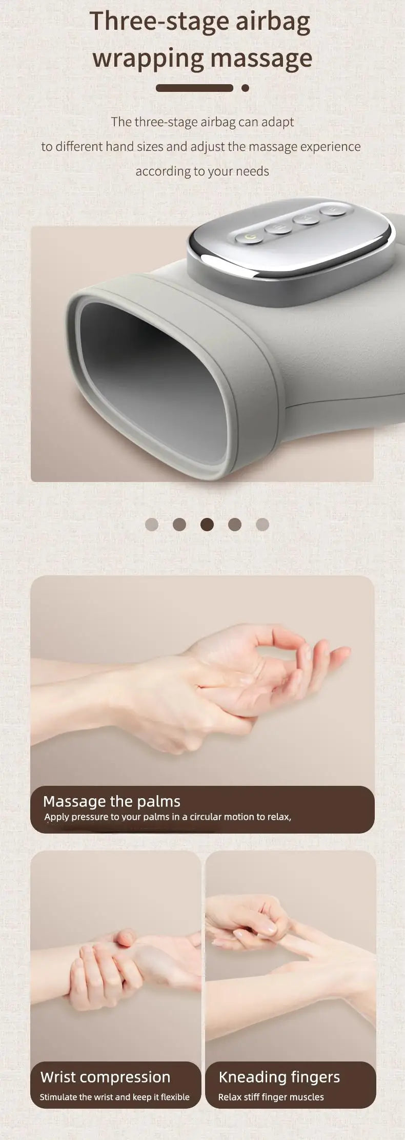 Electric Hand and Wrist Massager with Airbag Compression - 10