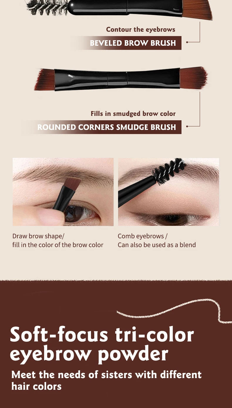 O'CHEAL Three Color Eyebrow Powder Waterproof Makeup Palette