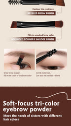 O'CHEAL Three Color Eyebrow Powder Waterproof Makeup Palette