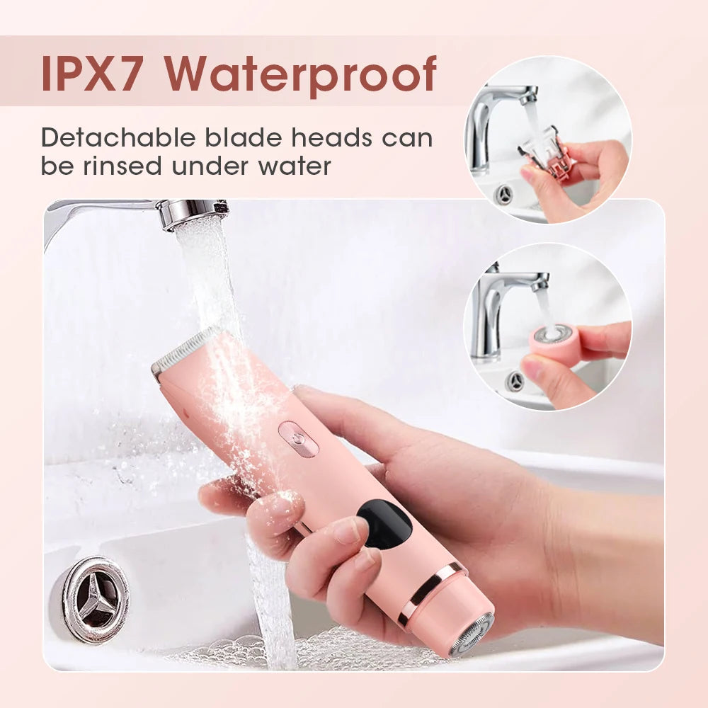 Waterproof Dual-Head Electric Body Shaver for Women