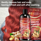4 in 1 Burgundy Hair Dye Shampoo Natural Ginger Herbal Formula 100ml