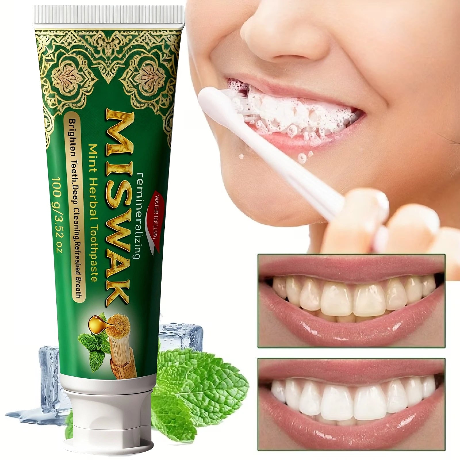 Hydroxyapatite Miswak Toothpaste Enamel Repair and Mint Fresh Breath - 1