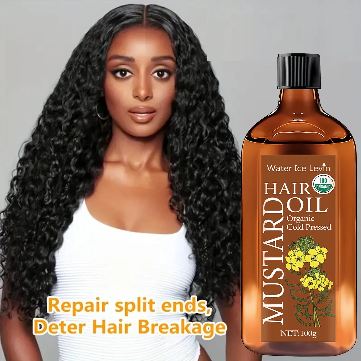 Organic Cold Pressed Mustard Hair Oil with Hyaluronic Acid 100g - 1