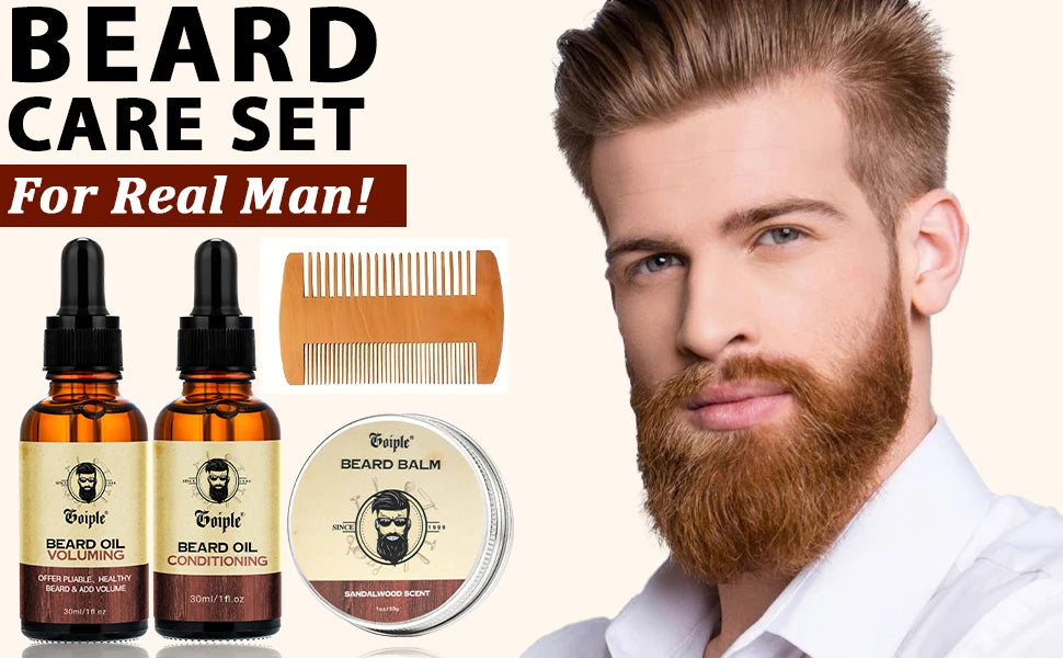 Goiple Beard Growth Oil and Balm Grooming Kit for Men