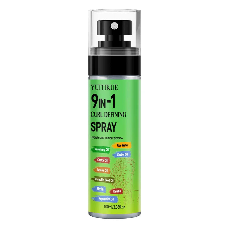 9 in 1 Curl Defining Hair Care Spray with Rosemary and Rice Water 100ml