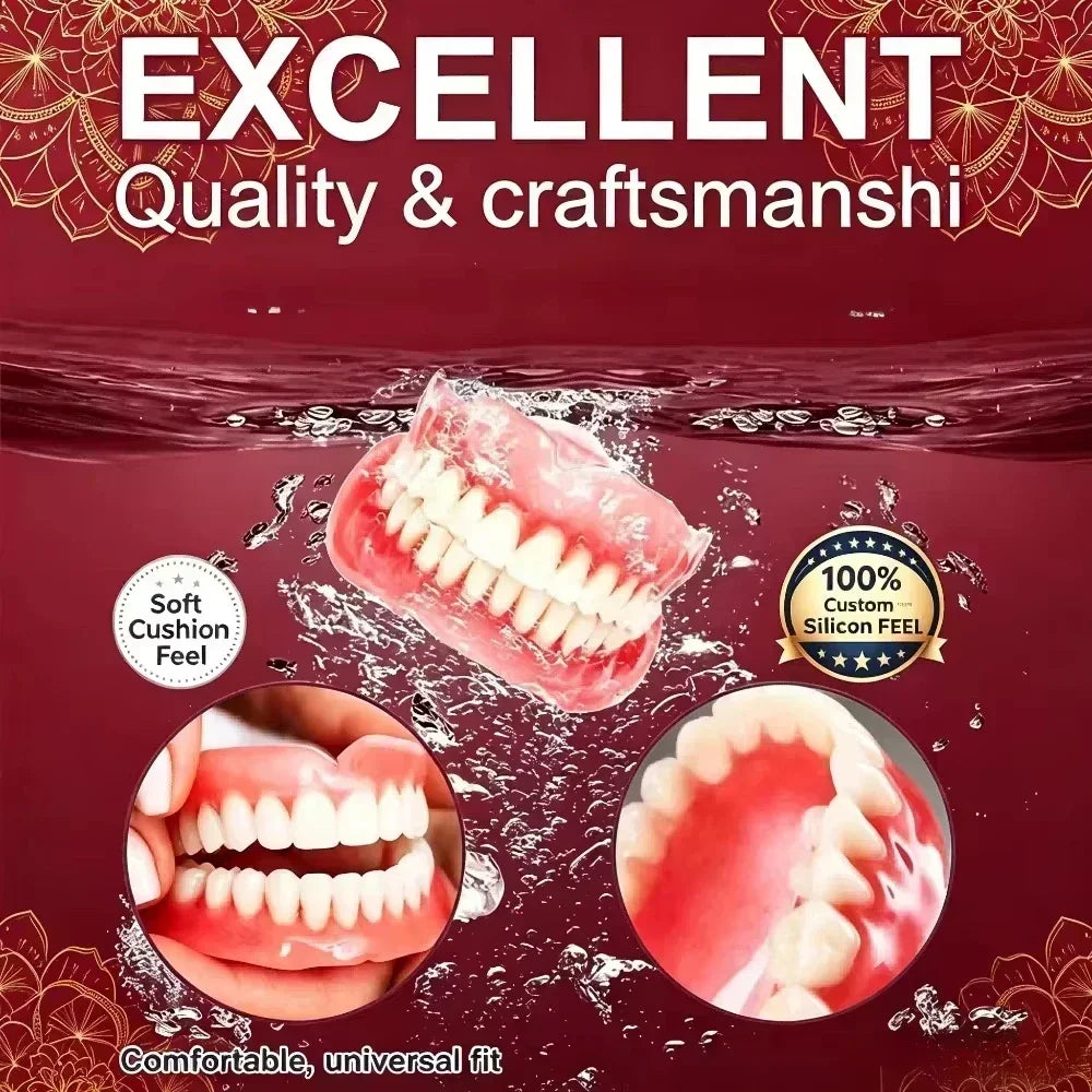 Full Mouth Silicone Dentures Set with Storage Case
