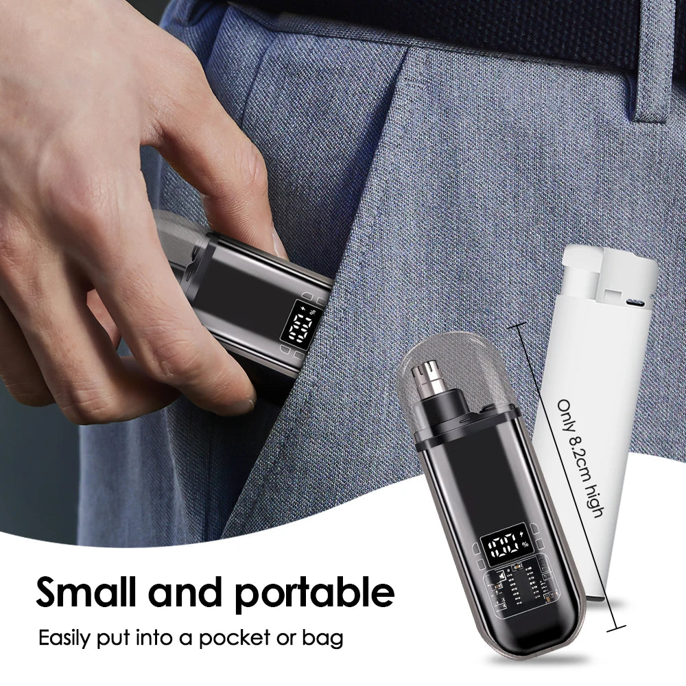 Electric Nose and Ear Hair Trimmer for Painless Grooming