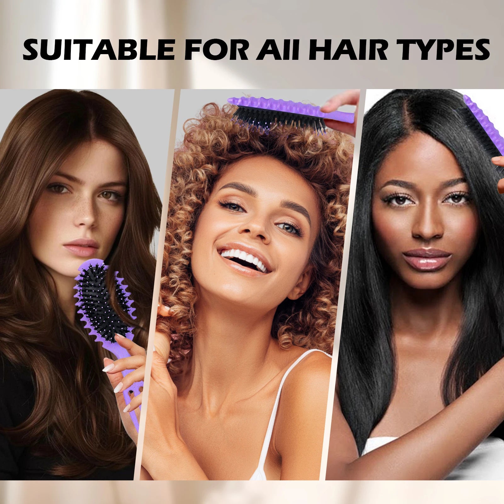 Multifunctional Curly Hair Styling Comb and Scalp Massage Brush - 2