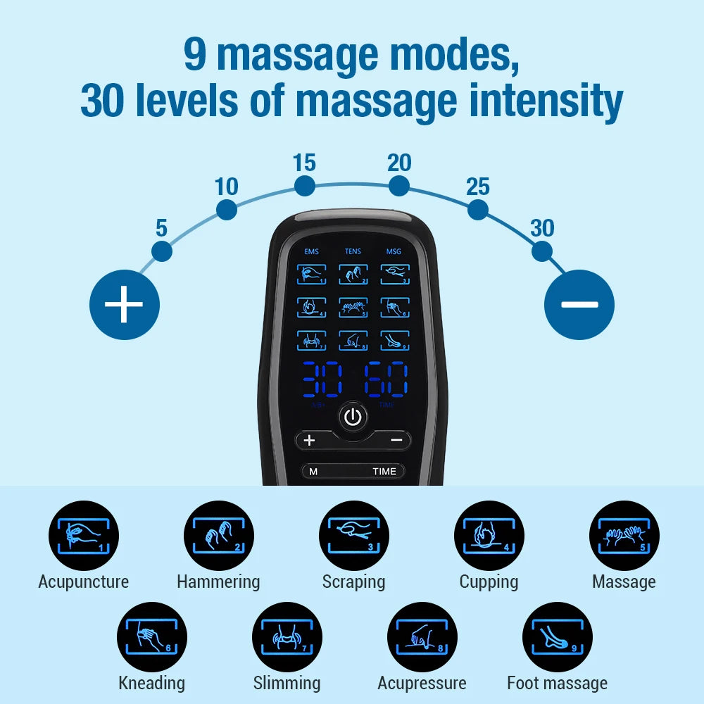 Portable TENS EMS Electric Body Massager with 9 Modes