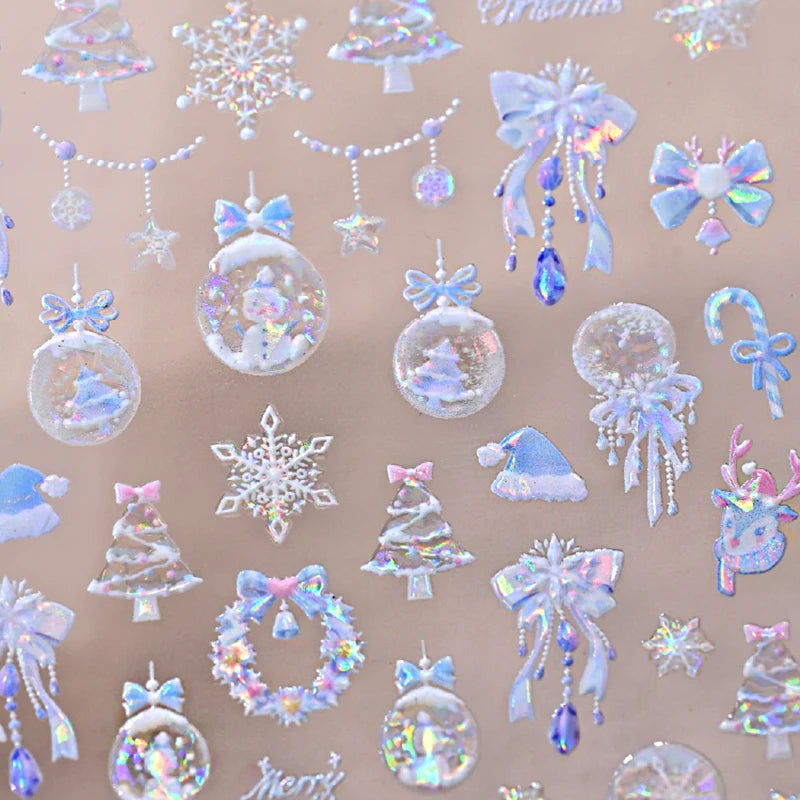 3D Christmas Cartoon Nail Art Stickers