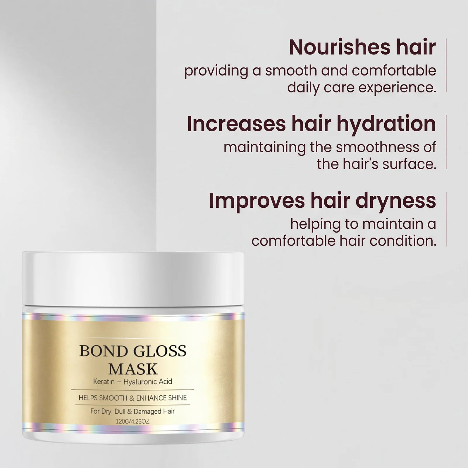 Bond Gloss Hair Mask with Keratin and Hyaluronic Acid 120g