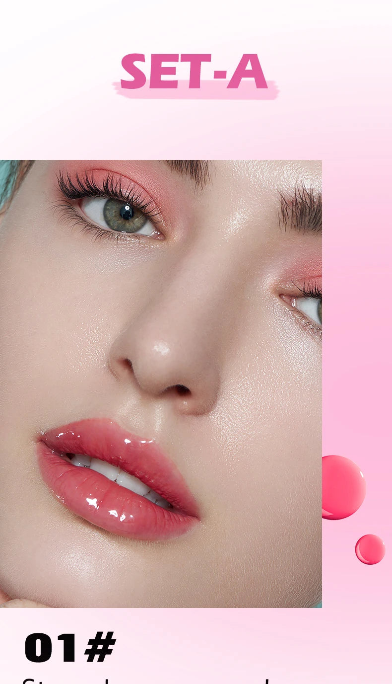 Peiien Plumping Lip Oil Set Glossy Hydrating Lip Gloss for Dry Lips