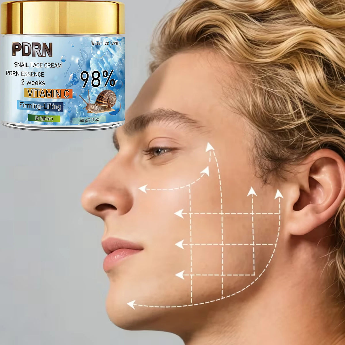 Water Ice Levin PDRN Snail Face Cream Firming Moisturizer Vitamin C