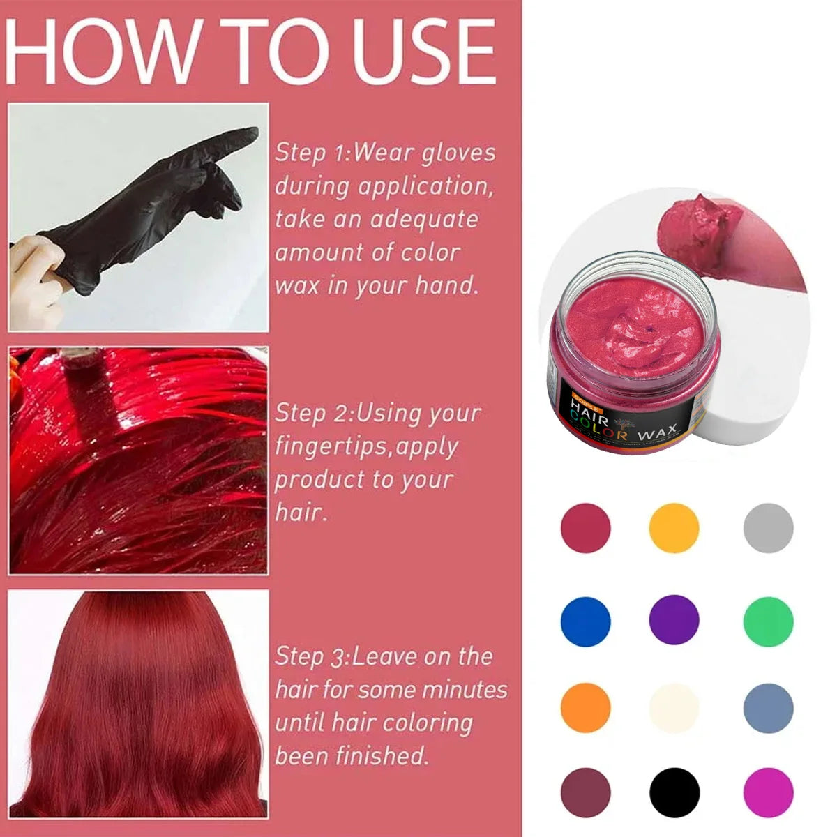 Temporary Hair Color Styling Wax for Hair and Beard 40g