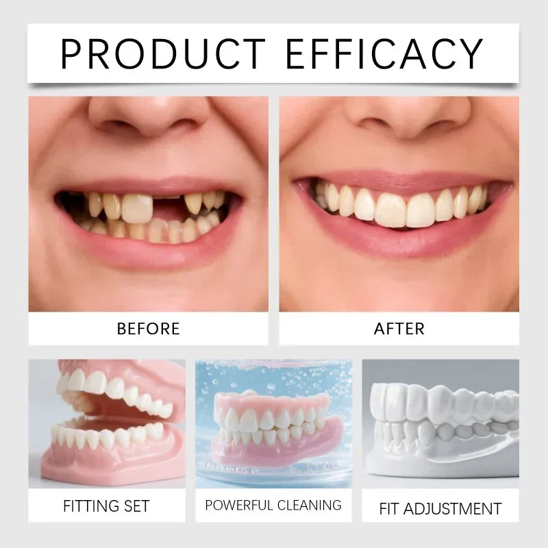 Temporary Silicone Cosmetic Dentures for Missing Teeth
