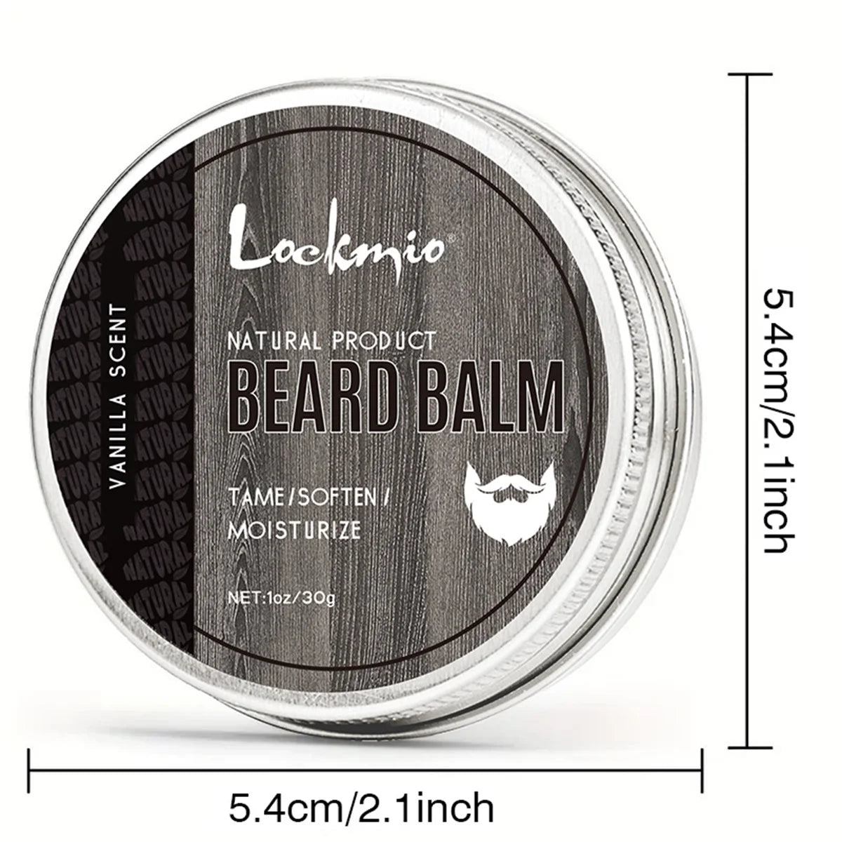 Lockmio Natural Vanilla Beard Balm for Softening Grooming and Styling - 12