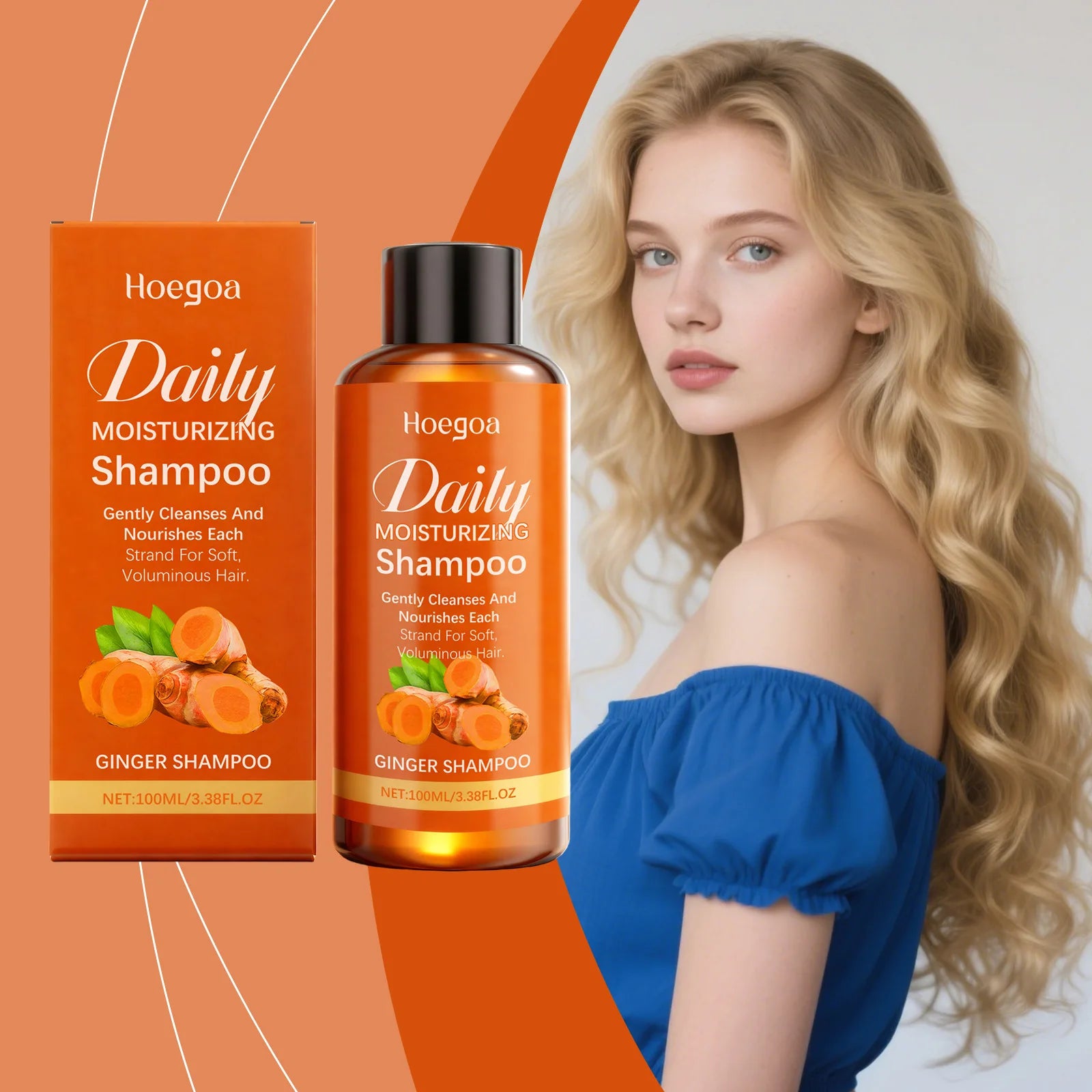 Ginger Shampoo Scalp Nourishing Oil Control and Volumizing Hair Cleanser