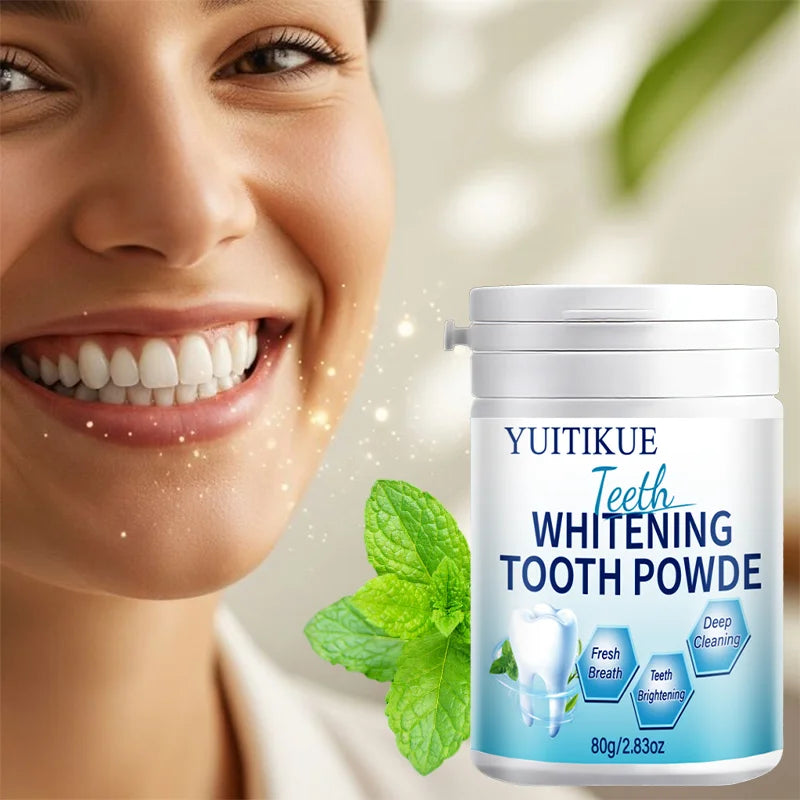Yuitikue Teeth Whitening Powder Natural Mint Dental Stain Remover 80g