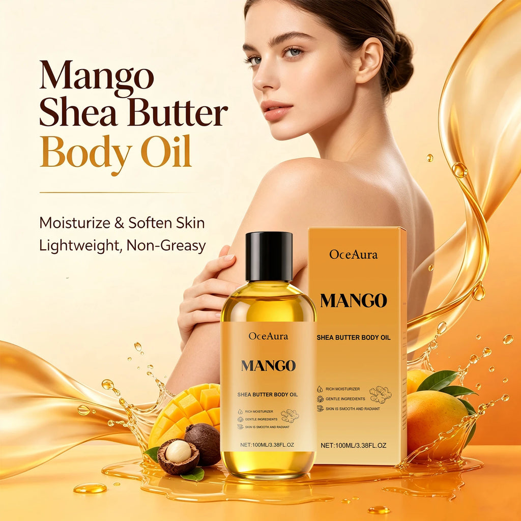 Mango Shea Butter Moisturizing Body Oil for Dry Skin