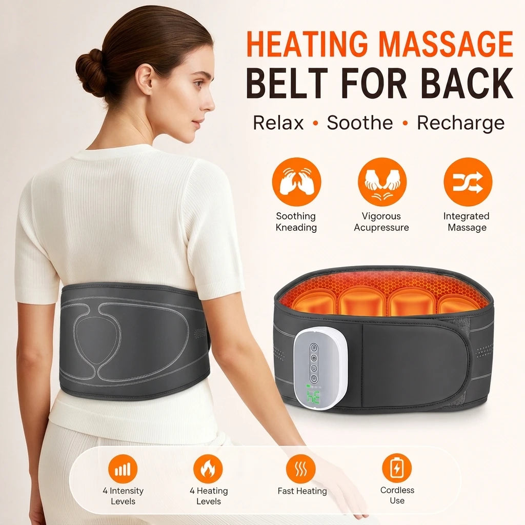 Cordless Heated Back Massage Belt with Air Compression