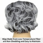 Gray Old Man Bald Cap Wig Synthetic Scientist Costume Accessory