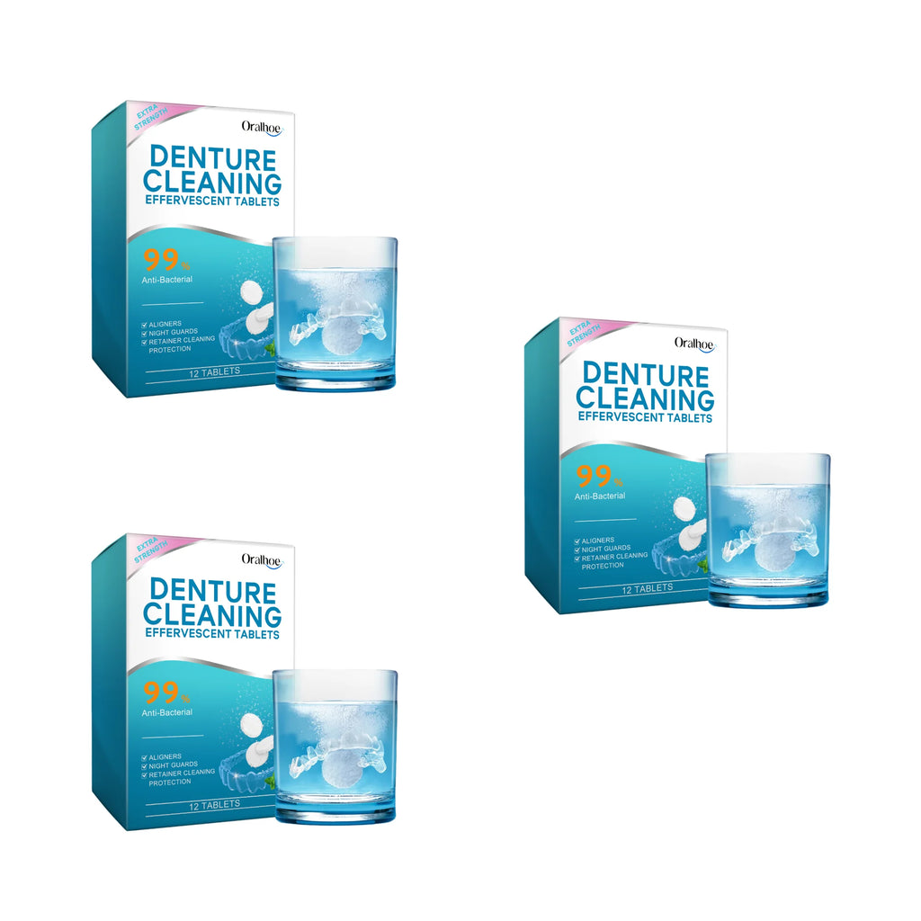 Effervescent Denture Cleaning Tablets for Freshness and Stain Removal