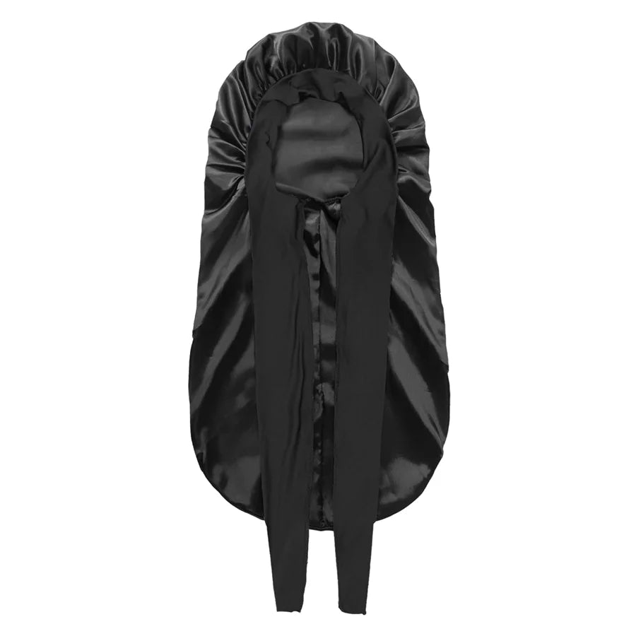 Extra Large Silk Satin Sleep Bonnet with Elastic Hair Band