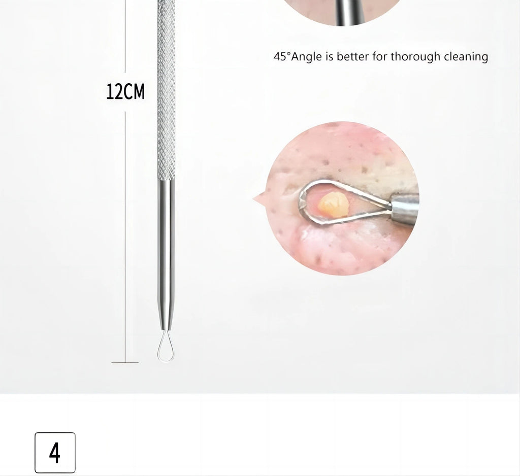 Professional Stainless Steel Blackhead and Pimple Extractor Tool Kit